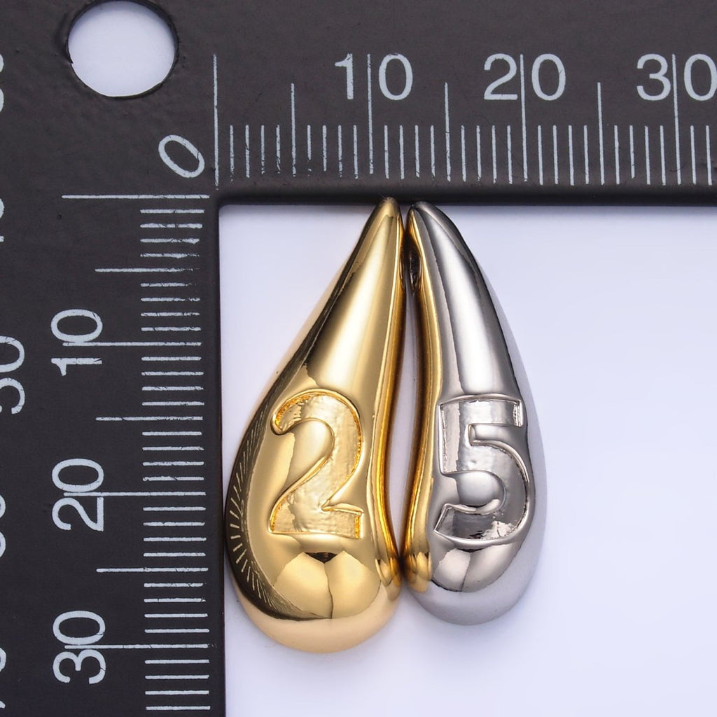 24K Gold plated 25 Teardrop Slide Charm Set | W822 