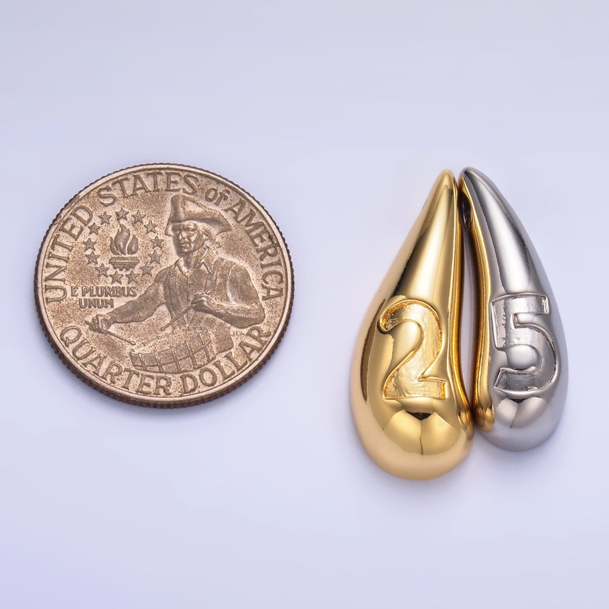 24K Gold plated 25 Teardrop Slide Charm Set | W822 