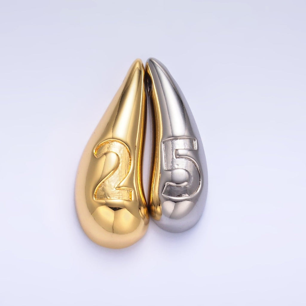 24K Gold plated 25 Teardrop Slide Charm Set | W822 