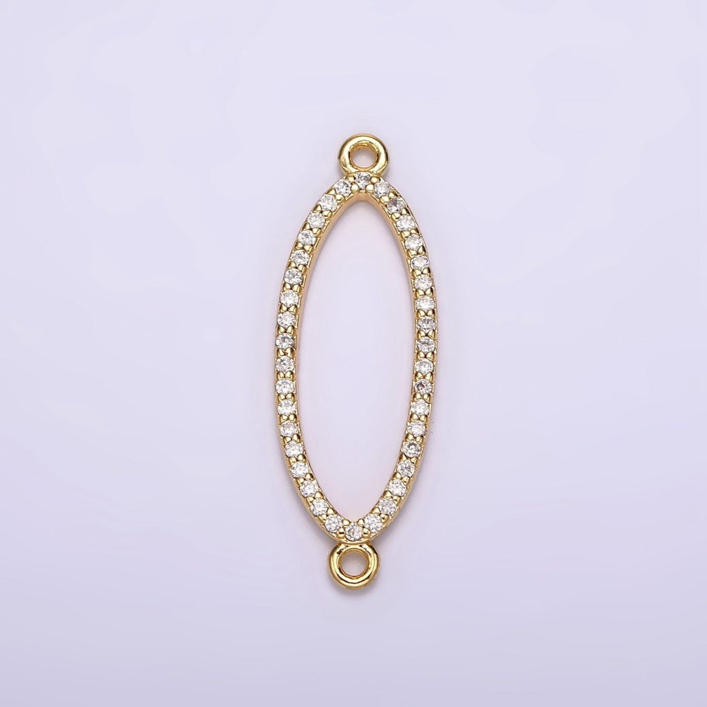 24K Gold plated 25mm Clear Micro Paved CZ Open Sphere Connector | G795 - DLUXCA