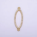 24K Gold plated 25mm Clear Micro Paved CZ Open Sphere Connector | G795 - DLUXCA