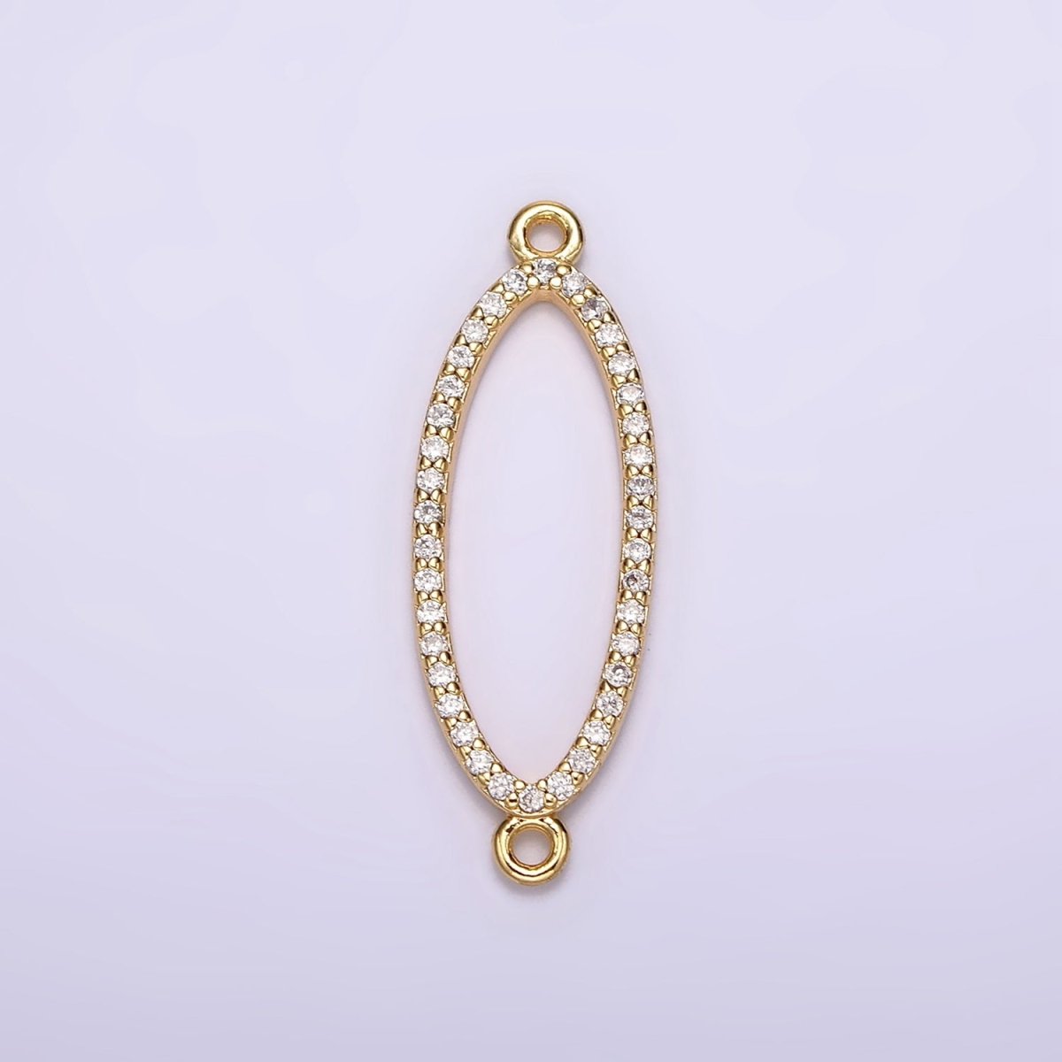 24K Gold plated 25mm Clear Micro Paved CZ Open Sphere Connector | G795 - DLUXCA