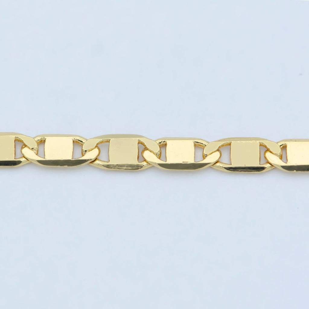 24K Gold plated 2.5mm Mariner 18 Inch Layering Chain Necklace | WA-189 Clearance Pricing - DLUXCA