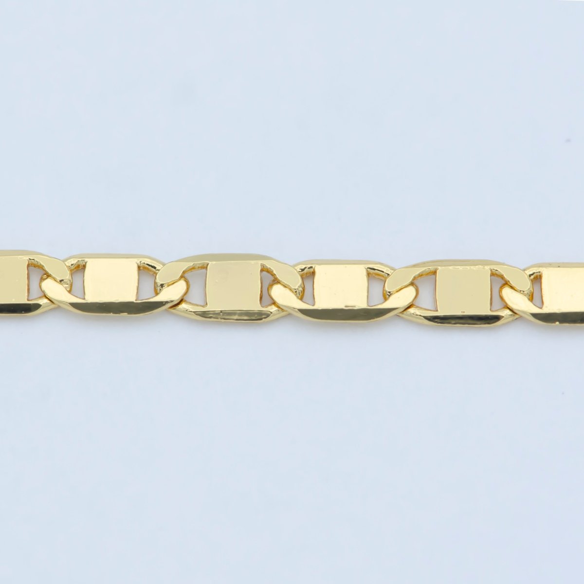 24K Gold plated 2.5mm Mariner 18 Inch Layering Chain Necklace | WA-189 Clearance Pricing - DLUXCA