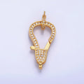 24K Gold plated 25mm Micro Paved CZ Lobster Claw Clasps Closure Findings | Z1028 - DLUXCA