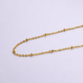 24K Gold plated 2.5mm Satellite Bead Rolo Unfinished Chain For Jewelry Making | ROLL-1383 - DLUXCA