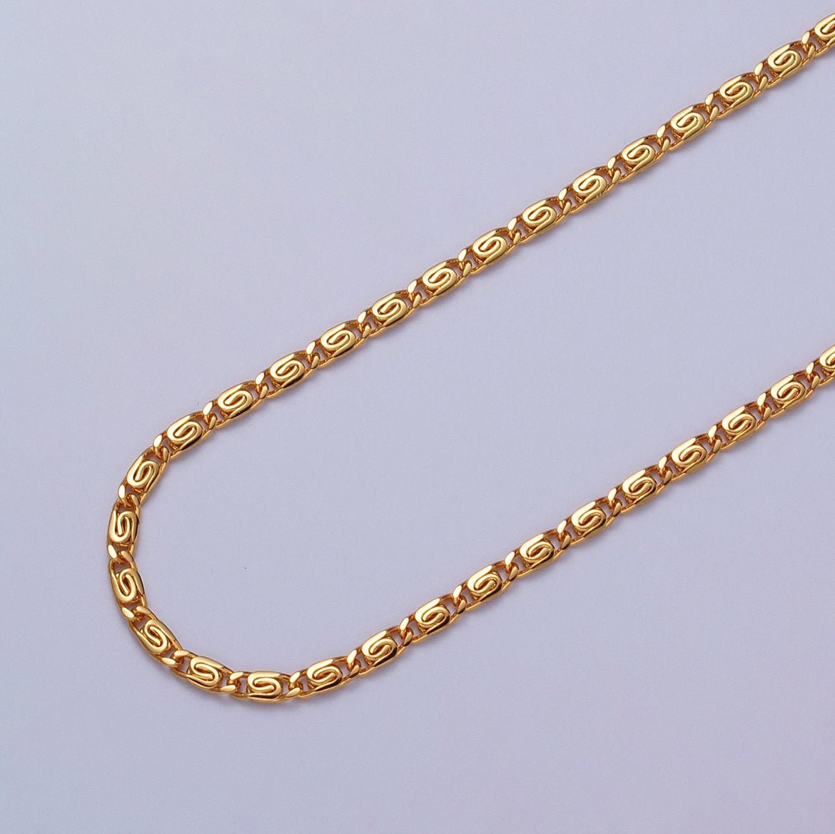 24K Gold plated 2.5mm Scroll Unfinished Chain in Gold & Silver | ROLL-955 ROLL-956 Clearance Pricing