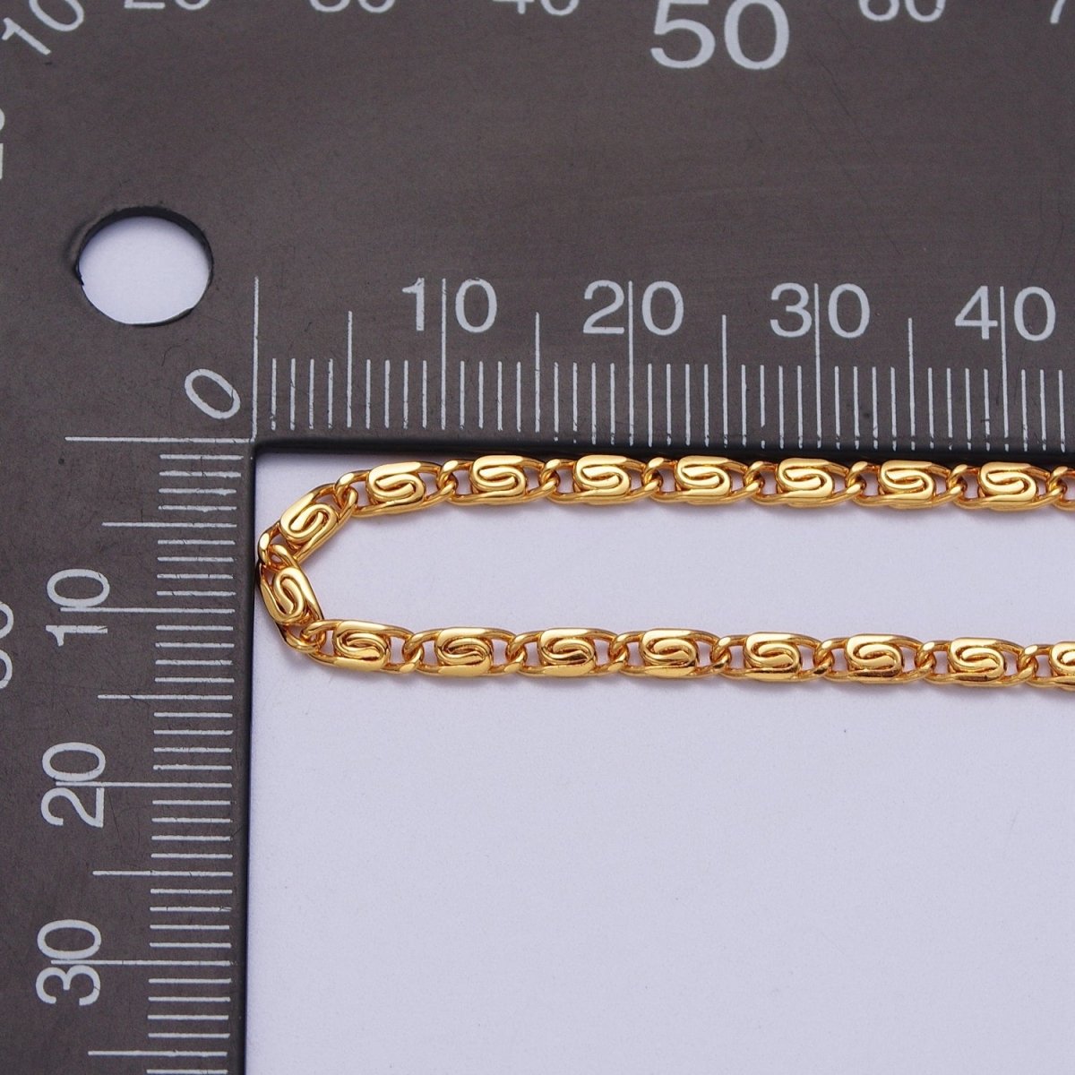24K Gold plated 2.5mm Scroll Unfinished Chain in Gold & Silver | ROLL-955 ROLL-956 Clearance Pricing