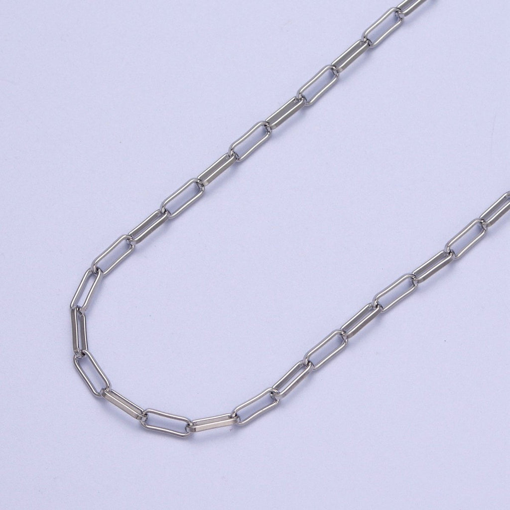 24K Gold plated 2.5mm Unfinished PaperClip Chain in Gold & Silver | ROLL-998 ROLL-999