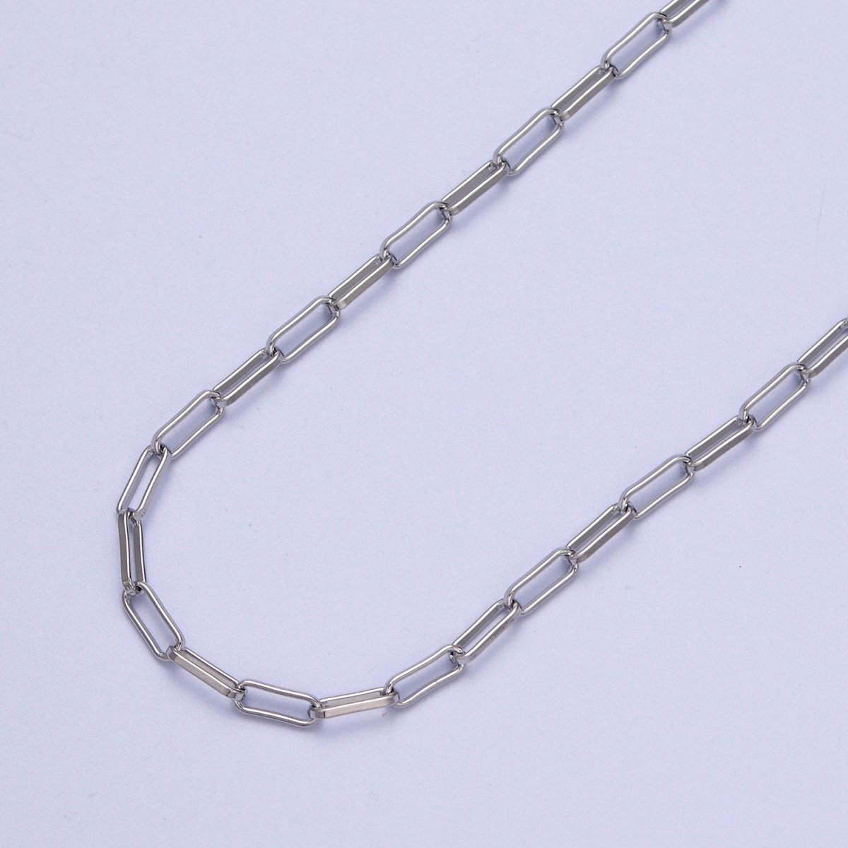 24K Gold plated 2.5mm Unfinished PaperClip Chain in Gold & Silver | ROLL-998 ROLL-999