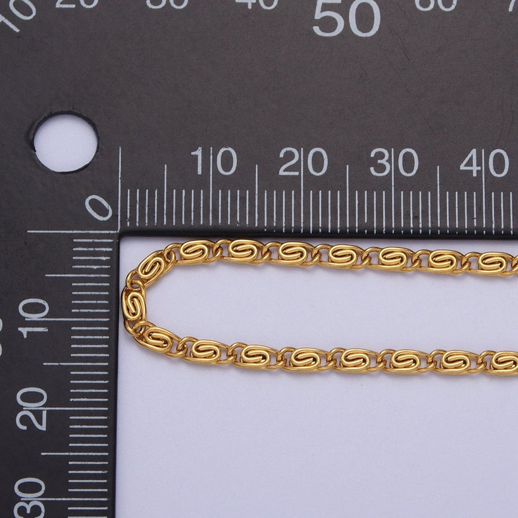 24k Gold plated 2.6mm Gold & Silver Scroll Chain in 16, 18, 20 Inch Length Necklace | WA-1482 to WA-1489 Clearance Pricing
