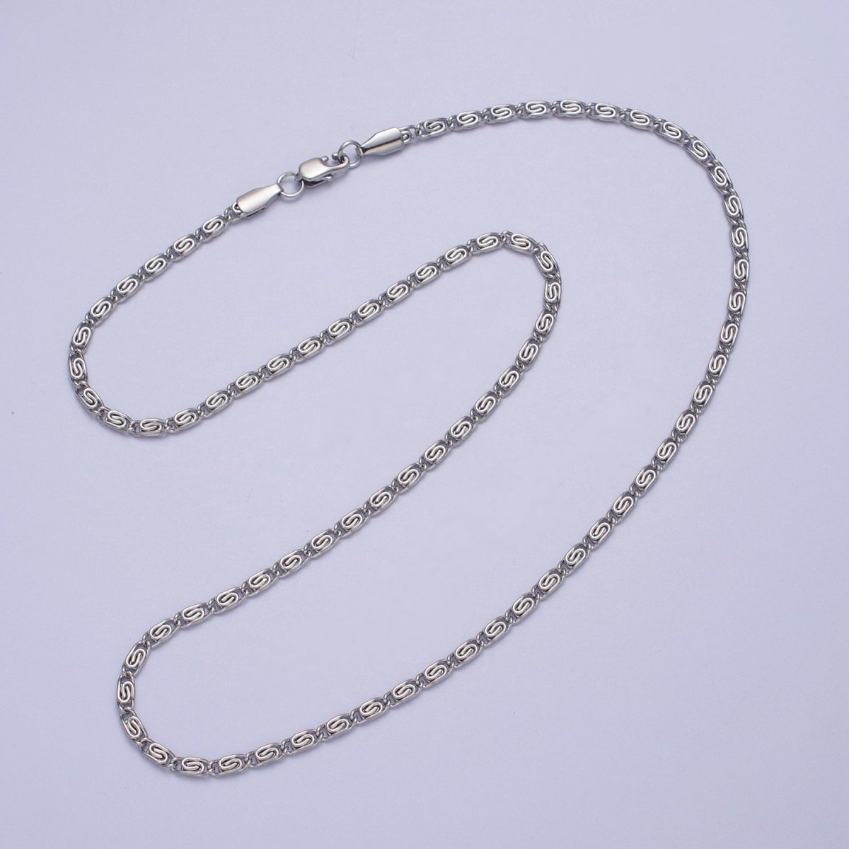 24k Gold plated 2.6mm Gold & Silver Scroll Chain in 16, 18, 20 Inch Length Necklace | WA-1482 to WA-1489 Clearance Pricing