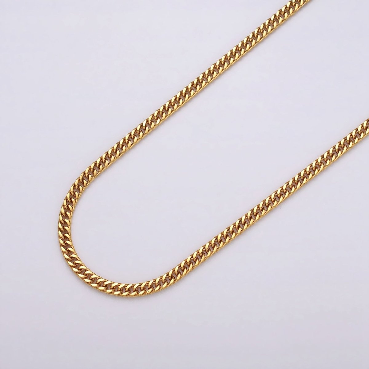 24k Gold plated 2.7mm Curb Chain Cable Link Unfinished Yard Chain in Gold & Silver | ROLL-1279 ROLL-1280 Clearance Pricing