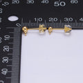 24K Gold plated 2.8mm, 3.8mm Round Bead Loop Stud Earrings Jewelry Supply | Z457 Z458 - DLUXCA