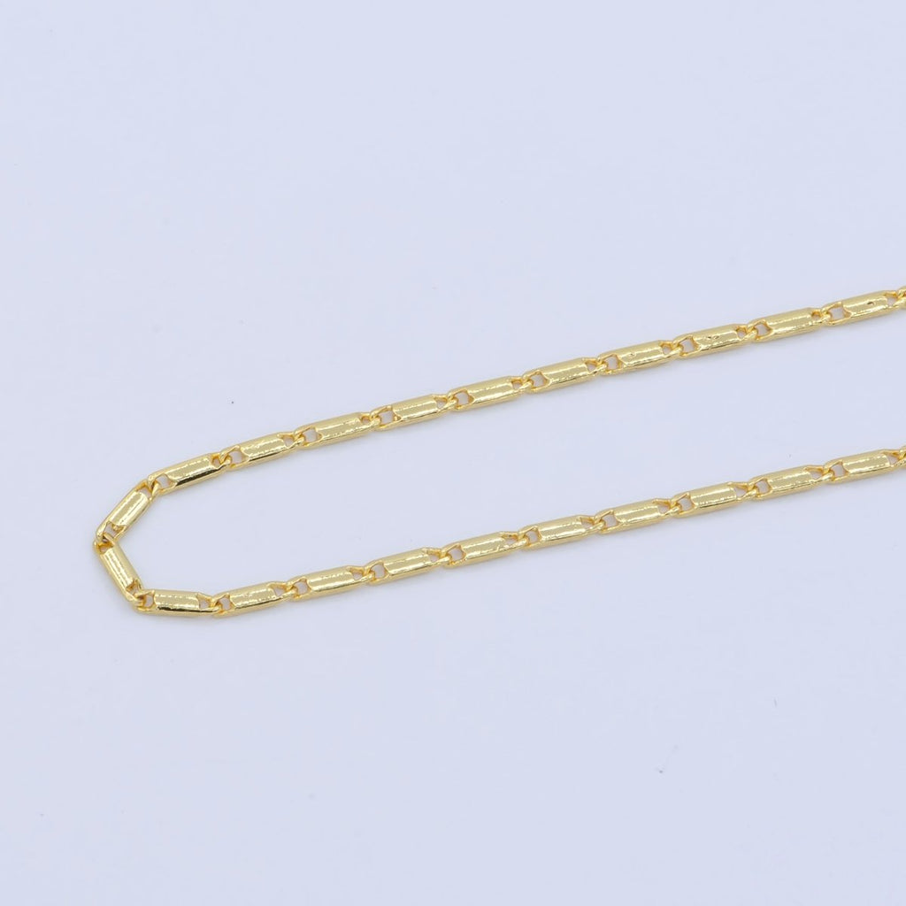 24K Gold plated 2mm Dainty Scroll 18 Inch Layering Chain Necklace | WA-199 Clearance Pricing - DLUXCA