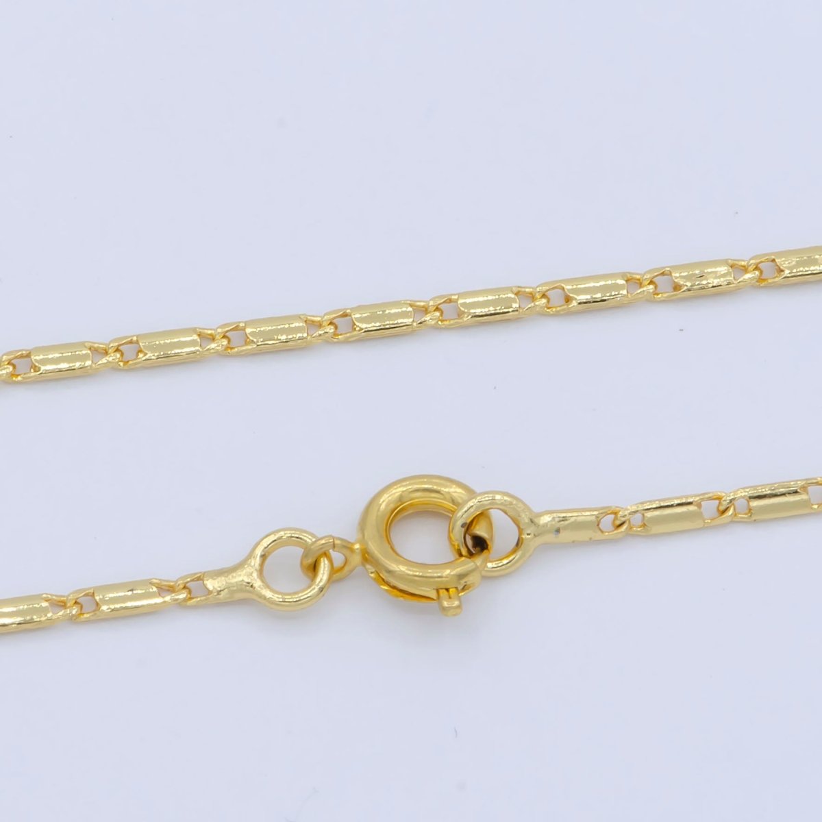 24K Gold plated 2mm Dainty Scroll 18 Inch Layering Chain Necklace | WA-199 Clearance Pricing - DLUXCA