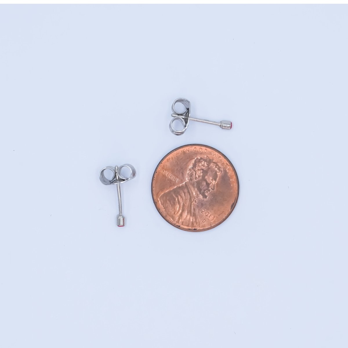 24K Gold plated 2mm Evil Eye Round Mini Enamel Stud Earrings in Gold & Silver | AB1006 - AB1008 - DLUXCA