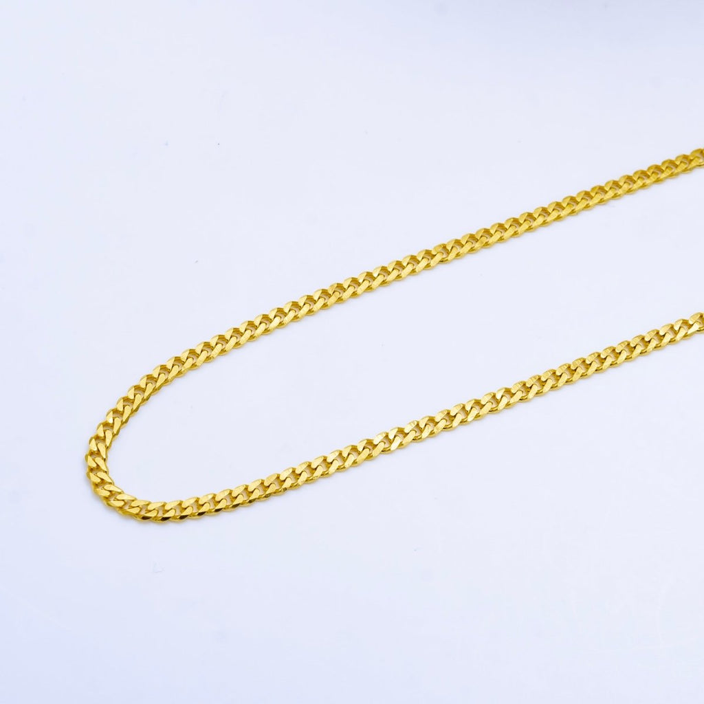 24K Gold plated 2mm Thin Cuban Chain by Yard | ROLL - 1534 - DLUXCA