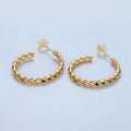 24K Gold plated 30mm Multicolor, Clear CZ Twisted C-Shaped Hoop Earrings | AD734 AD735