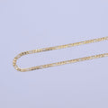24K Gold plated 3.3mm Flat Figaro Unfinished Wholesale Chain by Yard | ROLL-1012 Clearance Pricing - DLUXCA