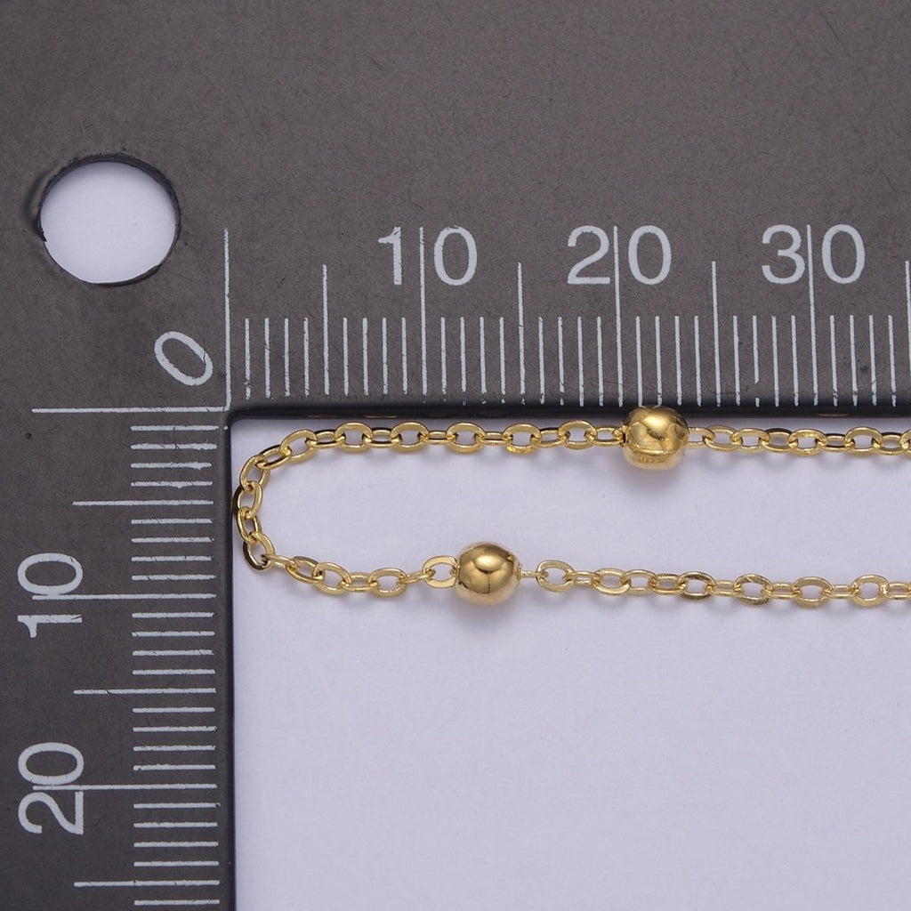 24K Gold plated 3.4mm Satellite Cable Chain 18 Inch Layering Necklace w. Extender | WA-729 Clearance Pricing - DLUXCA