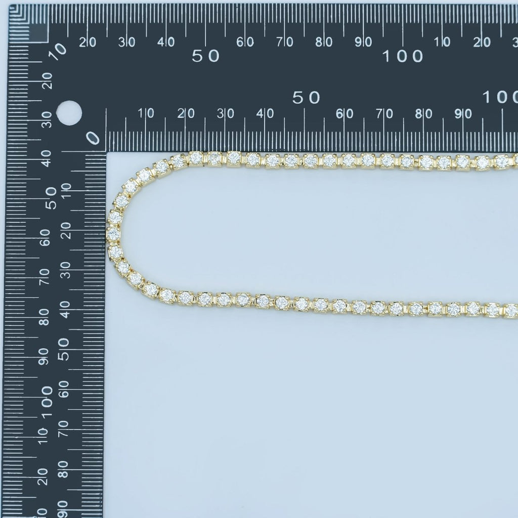 24K Gold plated 3.8mm Clear CZ Tennis Chain 18 Inch Necklace | WA - 3022 