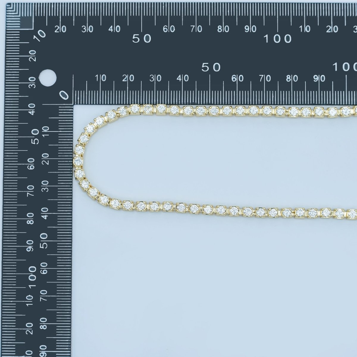 24K Gold plated 3.8mm Clear CZ Tennis Chain 18 Inch Necklace | WA - 3022 