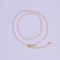 24K Gold plated 3m Off - White Shell Pearl Bead Gemstone 17 Inch Necklace | WA - 3049 - DLUXCA