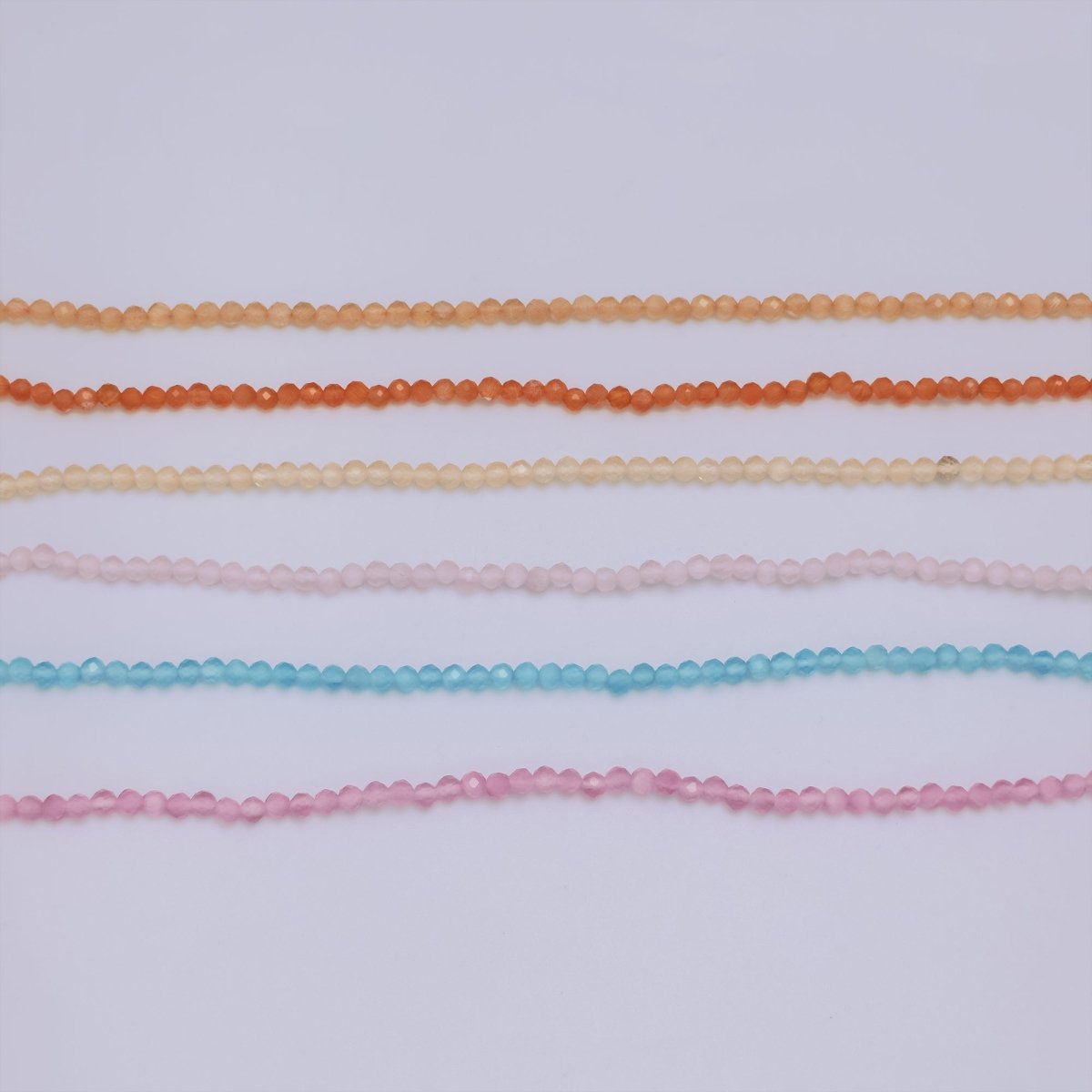 24K Gold plated 3mm Round Gemstone 15 Inch Necklace | WA - 3074 