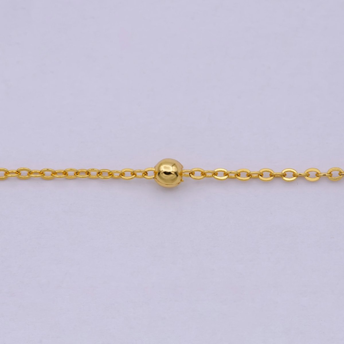 24K Gold plated 3mm Satellite Bead Cable 20 Inch Layering Chain Necklace | WA-2155 Clearance Pricing - DLUXCA