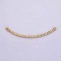 24K Gold plated 40mm Clear Micro Paved CZ Curved Band Connector | G801 - DLUXCA