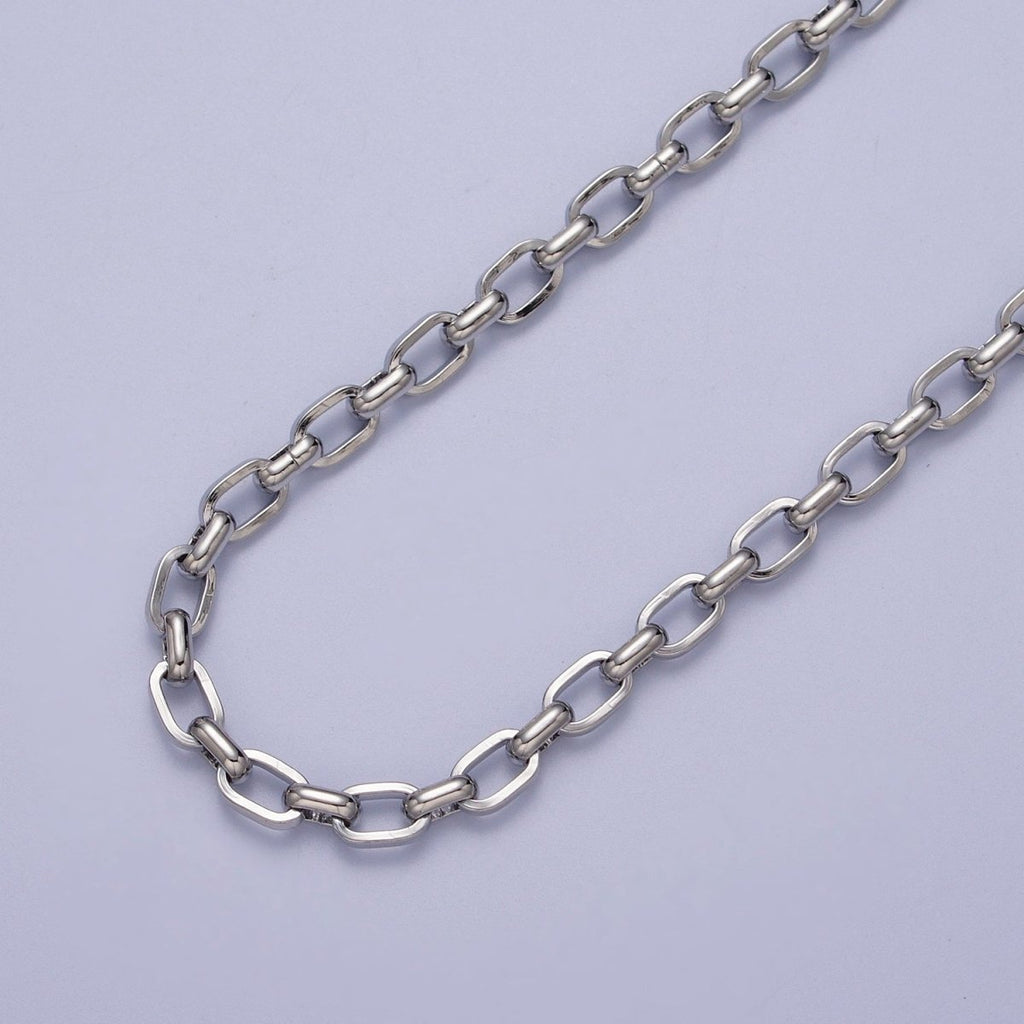 24K Gold plated 4.4mm Unfinished Cable Chain in Gold & Silver | ROLL-1002 ROLL-1003 Clearance Pricing - DLUXCA