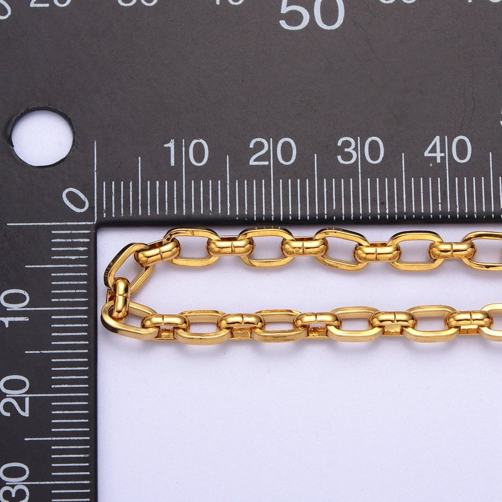 24K Gold plated 4.4mm Unfinished Cable Chain in Gold & Silver | ROLL-1002 ROLL-1003 Clearance Pricing - DLUXCA