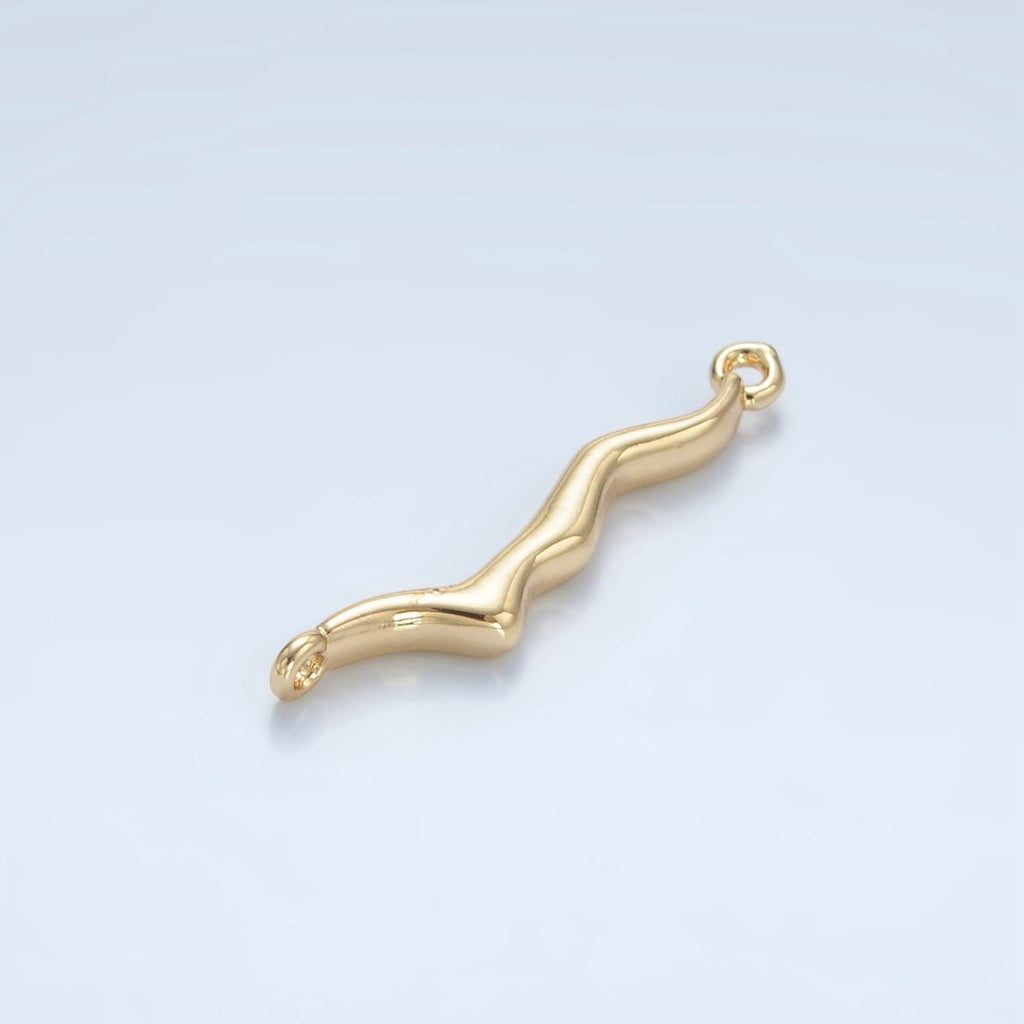 24K Gold plated 4.5mm Abstract Molten Drip Connector | G827 - DLUXCA