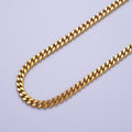 24K Gold plated 4.6mm Concave Flat Cuban Curb Unfinished Gold, Silver Chain | ROLL-909, ROLL-910 Clearance Pricing - DLUXCA