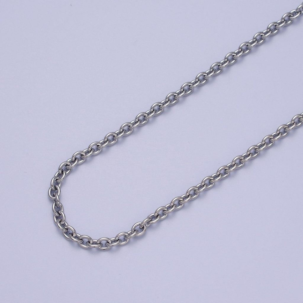 24K Gold plated 4mm Cable Rolo Unfinished Chain in Gold & Silver | ROLL-990, ROLL-991 Clearance Pricing - DLUXCA
