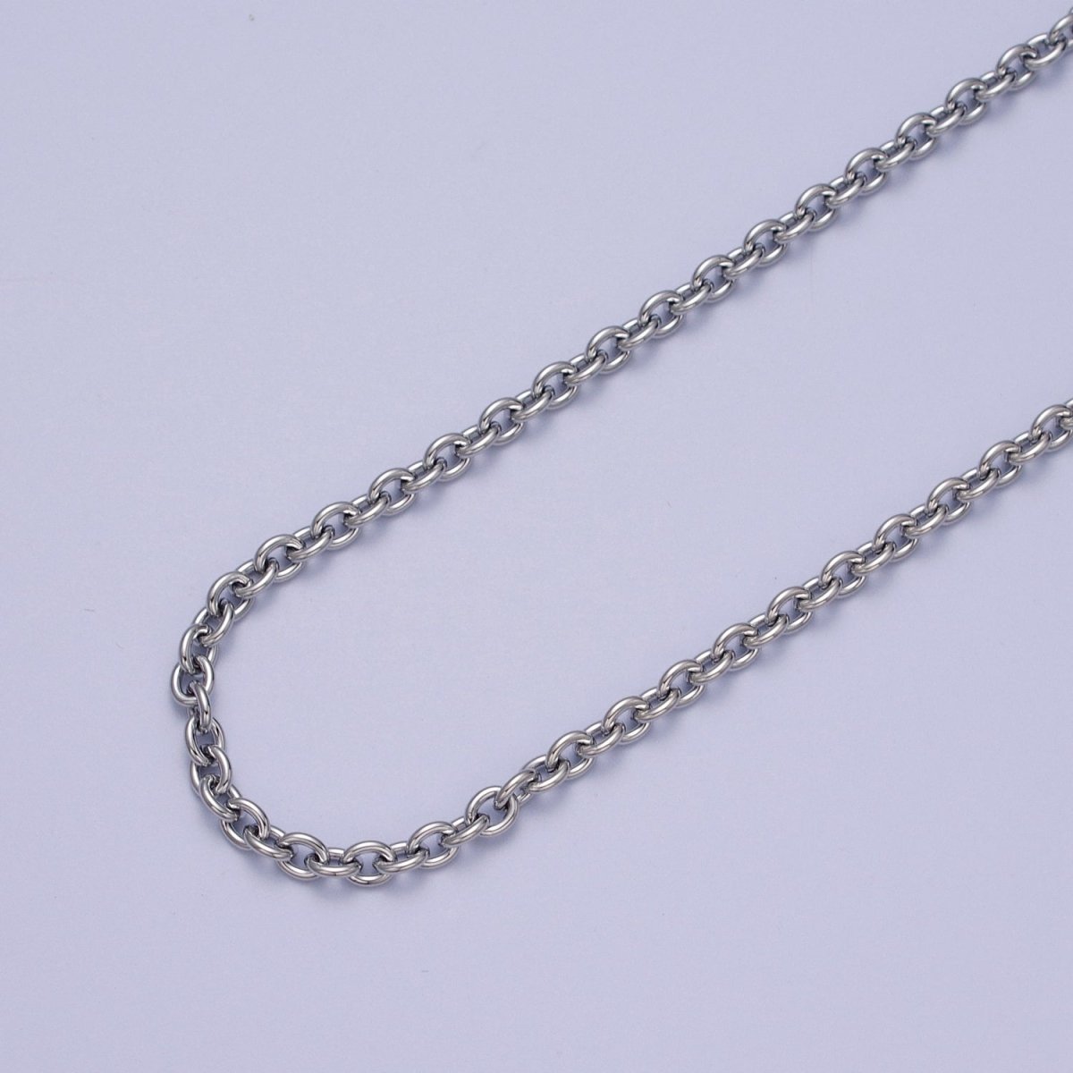 24K Gold plated 4mm Cable Rolo Unfinished Chain in Gold & Silver | ROLL-990, ROLL-991 Clearance Pricing - DLUXCA