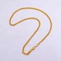 24K Gold plated 4mm Concave Curb 20 Inch Necklace | WA-2446 - DLUXCA