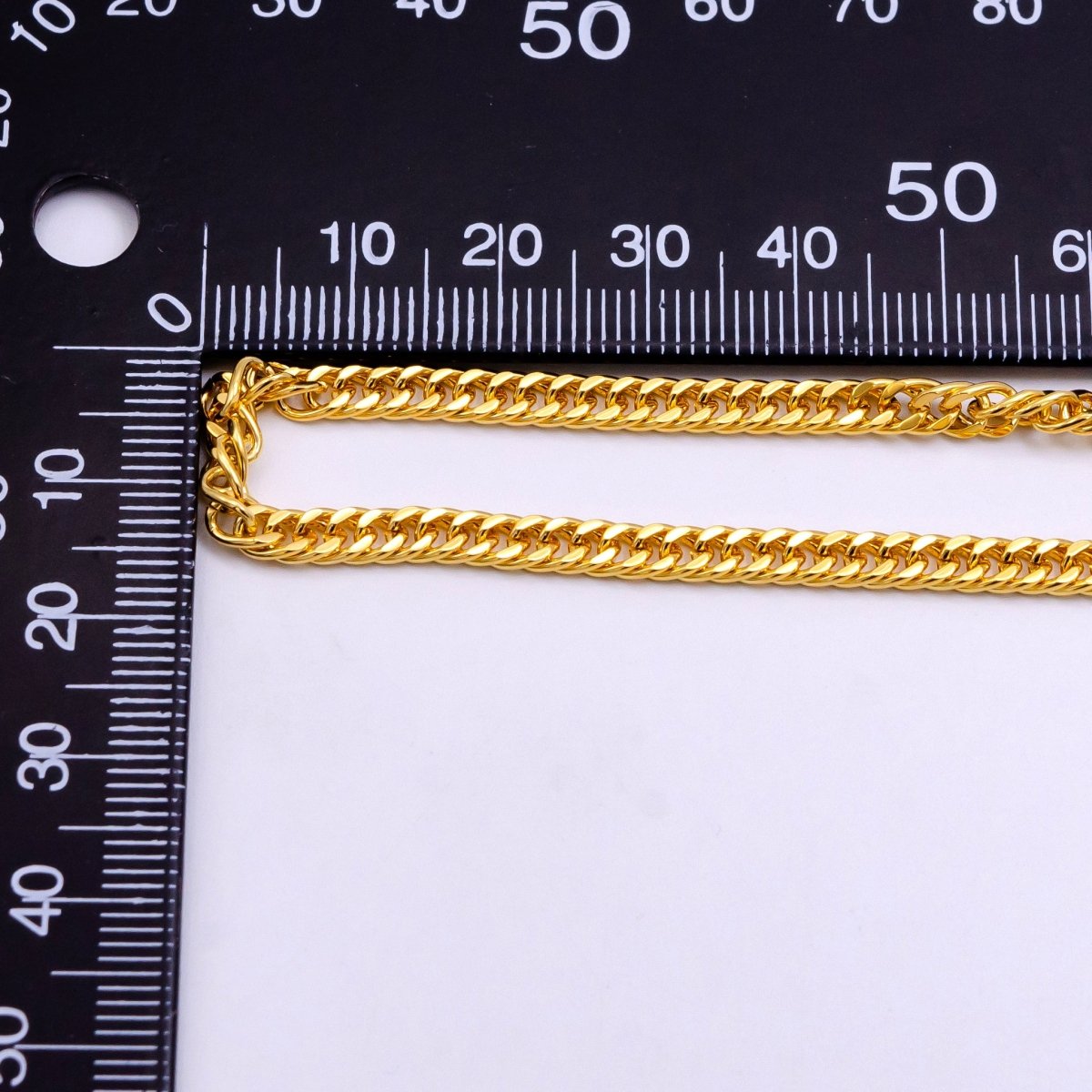 24K Gold plated 4mm Concave Curb 20 Inch Necklace | WA-2446 - DLUXCA