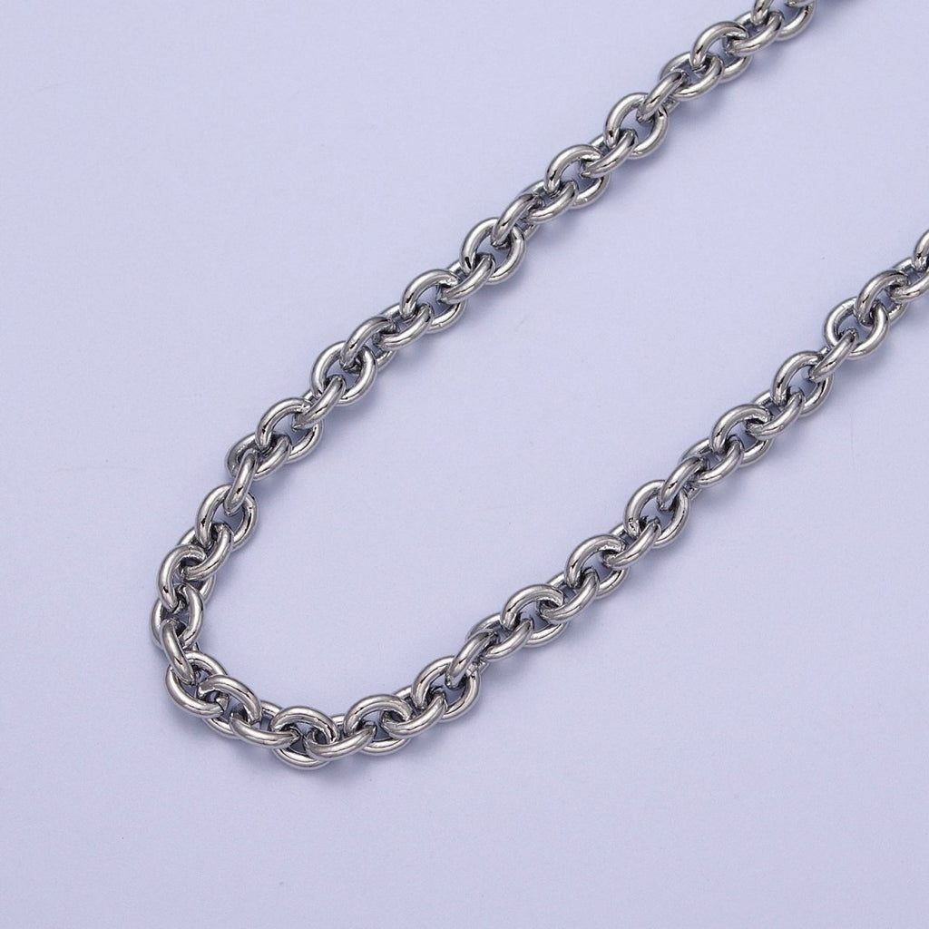 24K Gold plated 5.2mm Cable Unfinished Statement Chain in Gold & Silver | ROLL-964, ROLL-965 Clearance Pricing - DLUXCA