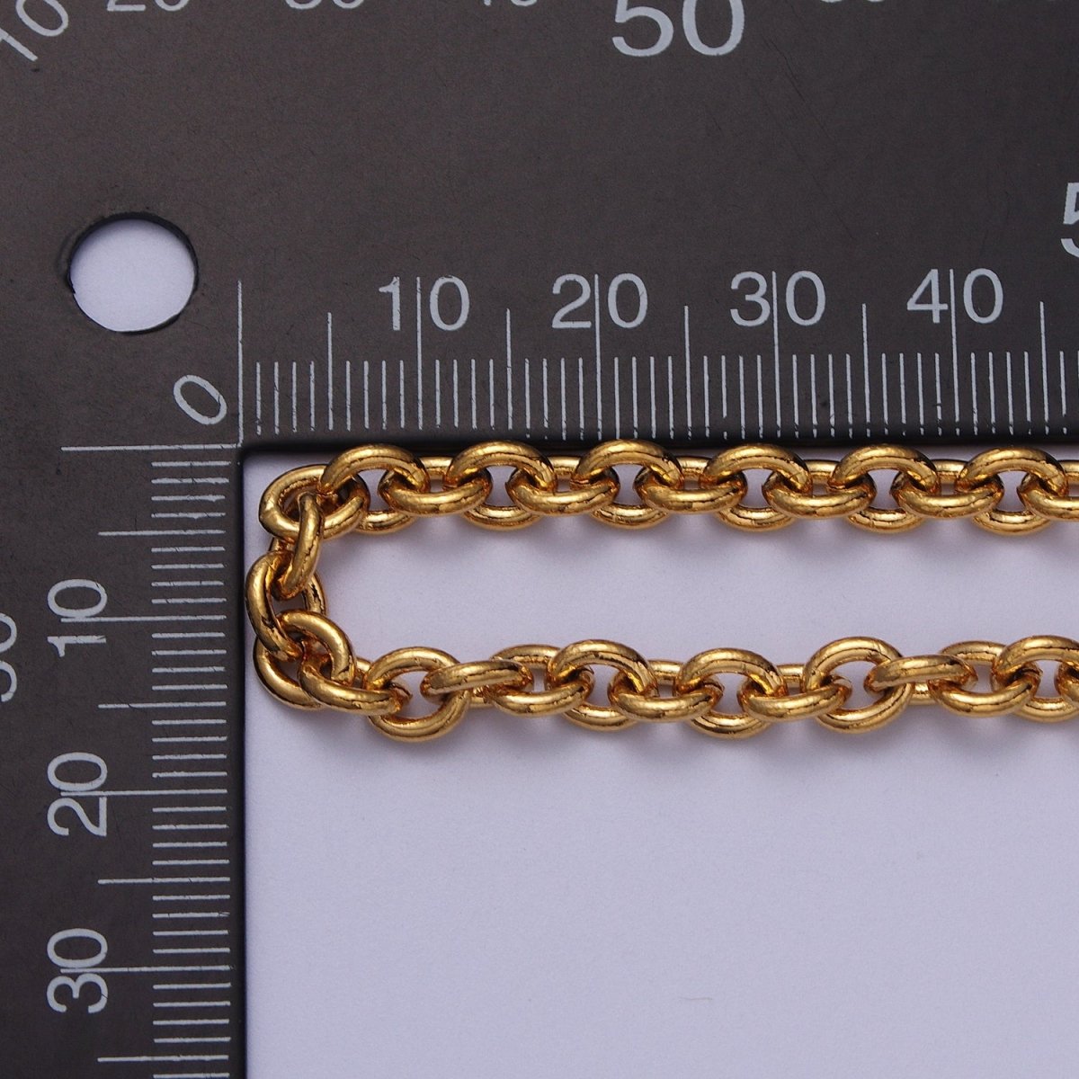 24K Gold plated 5.2mm Cable Unfinished Statement Chain in Gold & Silver | ROLL-964, ROLL-965 Clearance Pricing - DLUXCA