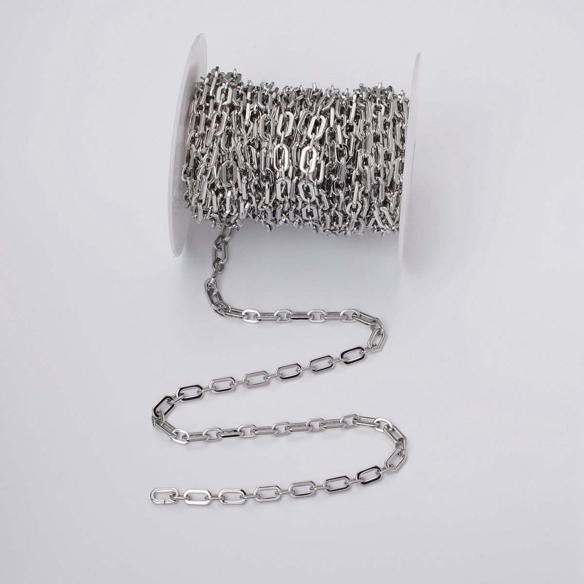 24k Gold plated 5.5mm Hexagonal PaperClip Cable Link Unfinished Chain in Gold & Silver | ROLL-1122 ROLL-1205 Clearance Pricing - DLUXCA
