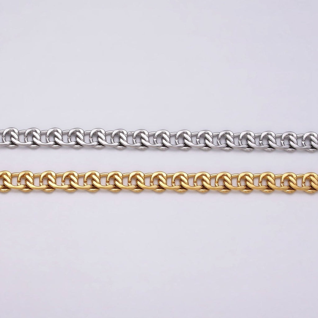 24k Gold plated 5.8mm Twist Cable Chain Cable Link Unfinished Yard Chain in Gold & Silver | ROLL-1299 ROLL-1300 Clearance Pricing