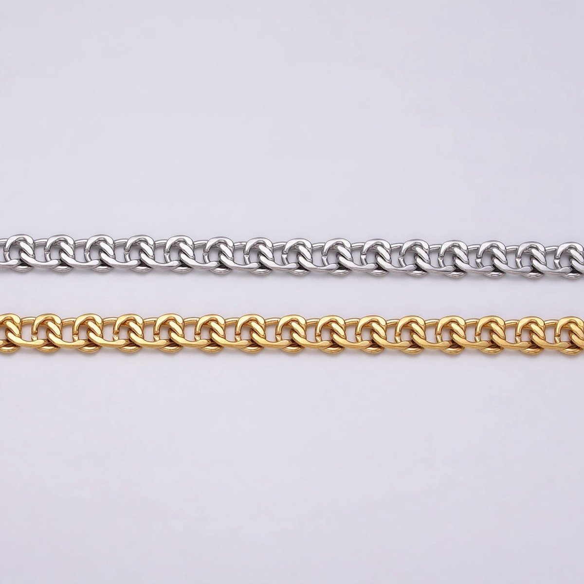 24k Gold plated 5.8mm Twist Cable Chain Cable Link Unfinished Yard Chain in Gold & Silver | ROLL-1299 ROLL-1300 Clearance Pricing