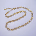 24K Gold plated 6.5mm Half Micro Paved CZ Paperclip 17 Inch Chain Necklace in Gold & Silver | WA-1674 WA-1675 Clearance Pricing