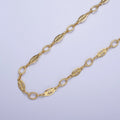 24K Gold plated 6mm Cable Designed Outline Connector Unfinished Chain Bulk by Yard | ROLL-851 Clearance Pricing - DLUXCA
