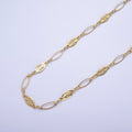 24K Gold plated 6mm Designed Sharp Oval Outline Bulk Jewelry Making Unfinished Chain by Yard | ROLL-847 Clearance Pricing - DLUXCA