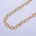 24K Gold plated 6mm Designed Twisted Oval Cable Unfinished Chain by Yard | ROLL-1027 Clearance Pricing - DLUXCA