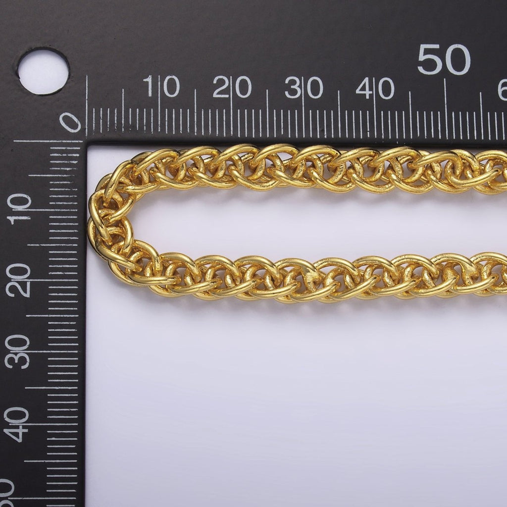 24K Gold plated 6mm Foxtail Wheat Unfinished Chain by Yard in Gold & Silver | Roll - 1544 Roll - 1545 