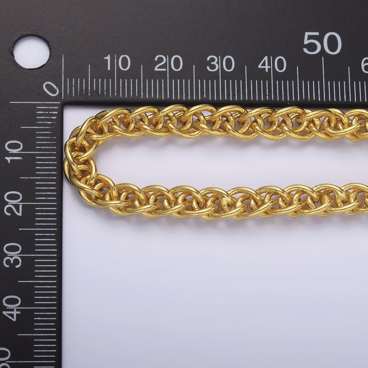 24K Gold plated 6mm Foxtail Wheat Unfinished Chain by Yard in Gold & Silver | Roll - 1544 Roll - 1545 